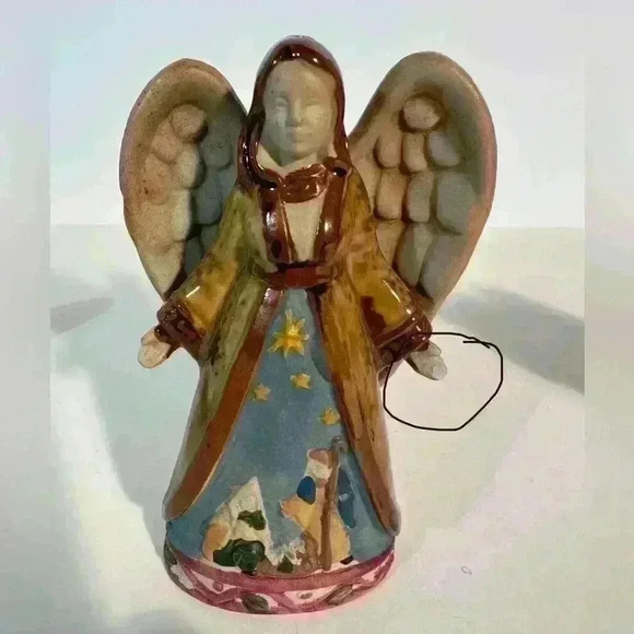 Set Of 3 Ceramic Angel Figurines - 4.5” - Picture 5 of 7